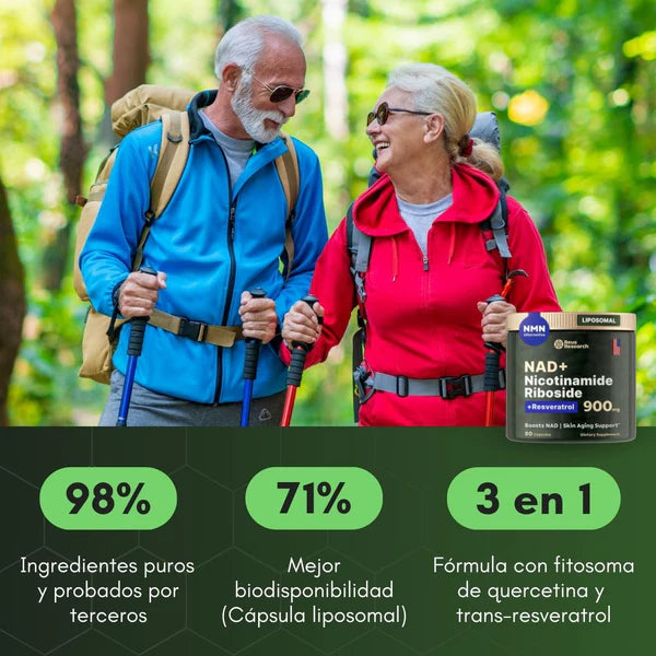 ¡NAD+ RESVERATROL - Recarga tu energía, rejuvenece tus células y potencia tu mente!