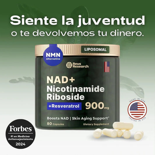 ¡NAD+ RESVERATROL - Recarga tu energía, rejuvenece tus células y potencia tu mente!