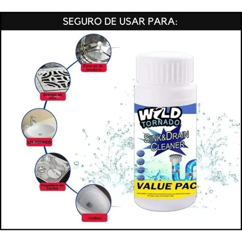 TuboClean® Poder químico seguro para un hogar sin obstrucciones